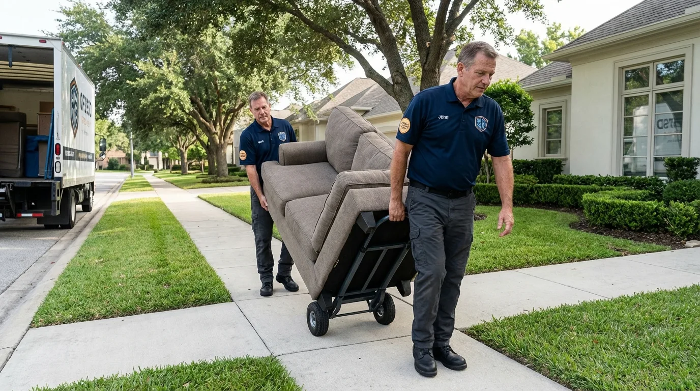 Local residential moving crew loading furniture in Norfolk, NE