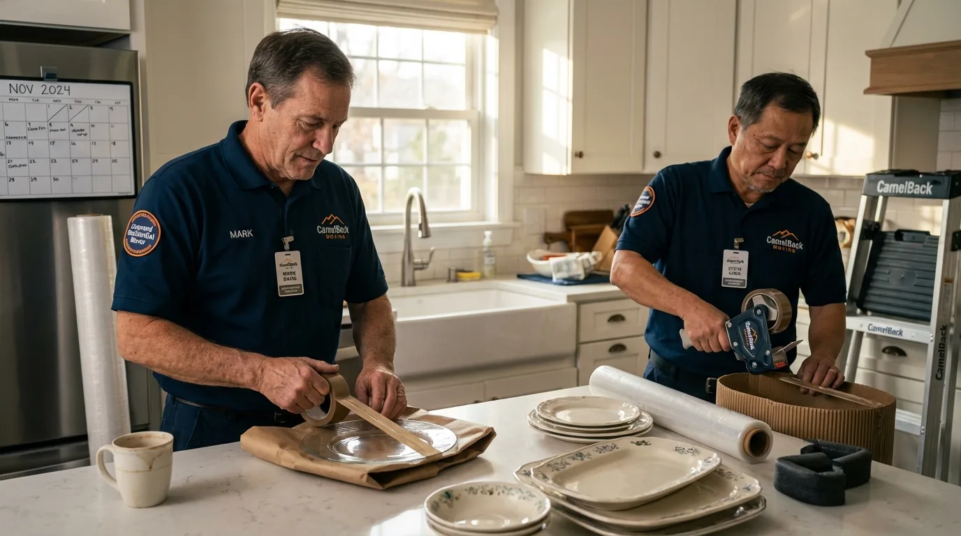 Professional crew packing kitchen dishware in Norfolk, NE